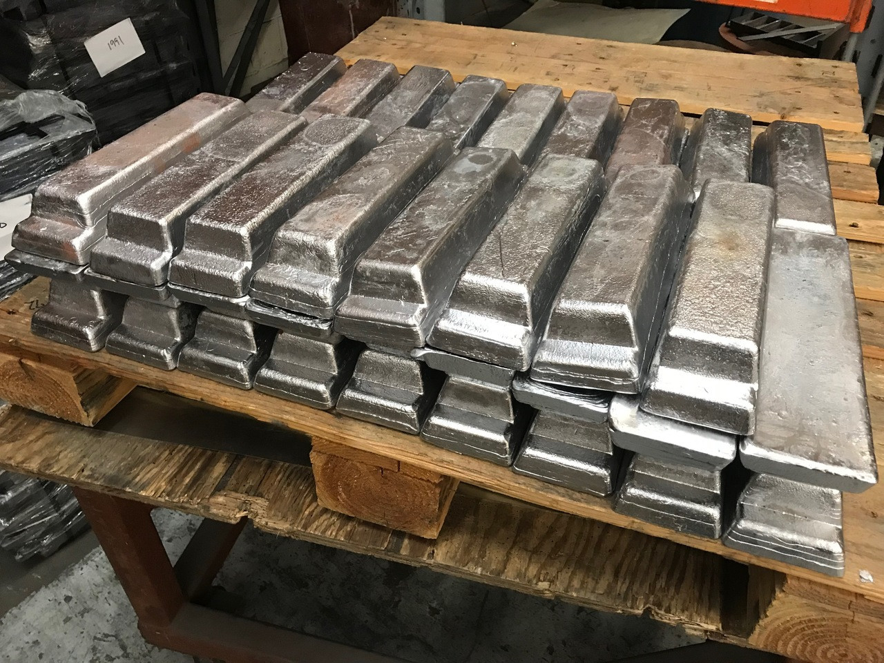 Pallet LinoType Bullet Alloy Ingots 1000 pounds 4Tin,12Antimony,and
