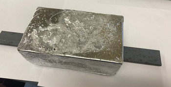 Aluminum Block Anode 6"x3.5"x2" with a steel strap ~12" long +/- 1/4"