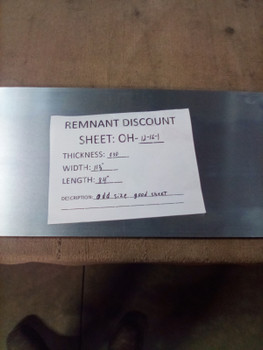 Zinc Sheet for Counter Tops, Back Splash, Bar Top Remnant Discount Sheet . OH-12-16-1 .030x117/8x84"