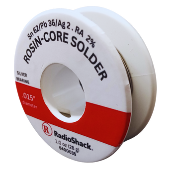 62Sn36Pb2Ag Silver Bearing Rosin Core Solder RA2% .015" 1oz