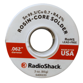 99.3Sn0.7Cu Lead Free Solder .062" 3oz
