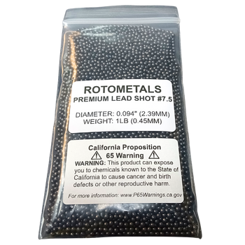  Lead Shot Balls #7.5 bag 1 lbs (16 oz) (0.094") (2.39 mm) Dia - Free Shipping