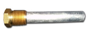 COR-IN 1/4" NPT x 6" Zinc Pencil Anode Complete with Brass Plug
