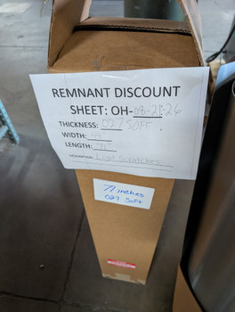 Discounted Zinc Sheet - OH-08-21-26 - .027 soft" x ≈ 44" x ≈ 71" (Mid To Light Scratches, Odd Size)
