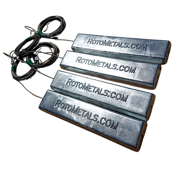 RotoMetals' 3lb Sacrificial Zinc Marine Anode (Special 4 Pack Set) - FREE SHIPPING - (For Boat Lifts and Docks)