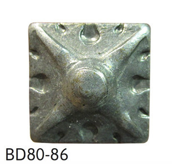 BD80 - Square Shaped Carved Nail/Clavos Head - Head Size: 9/16" Nail Length: 5/8" - 100/box