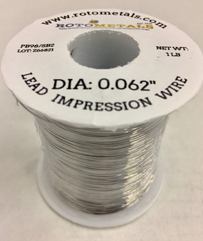 Lead Impression Wire-0.062" 99.9% - 1 Pound Spool (1.57 mm)  Clearance Checking