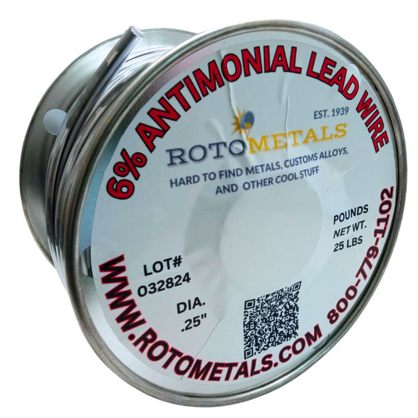 6% Antimony  Lead Wire 50 lbs 2-25 - Great for Bullet Swaging