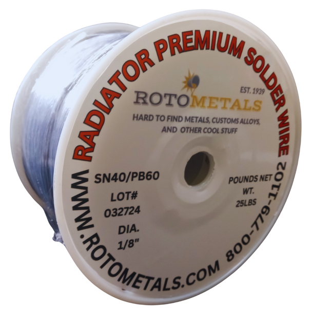 40/60 Tin / Lead  1/8" Diam Solid Wire Solder 25 Pound Spool