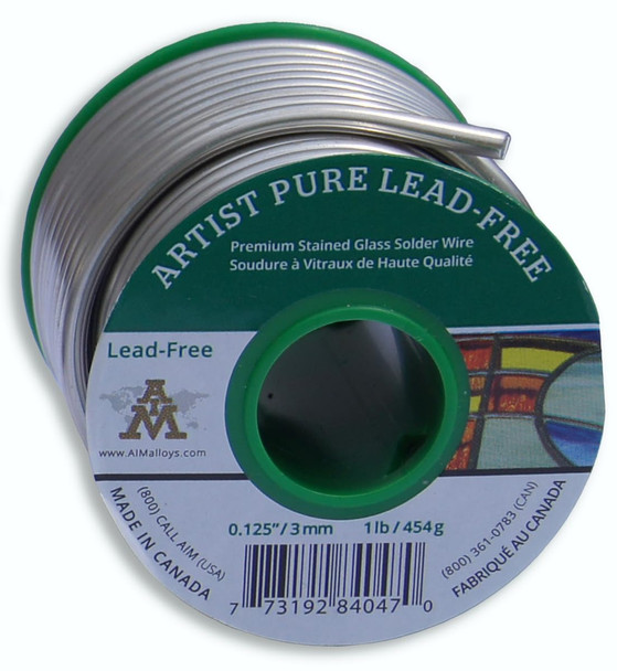 AIM Artist Pure Lead-Free Stained Glass Solder, 0.125inch Dia, 1 Lb Spool