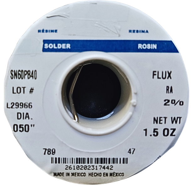 60Sn40Pb Rosin Core Solder RA2% .05" 1.5oz 