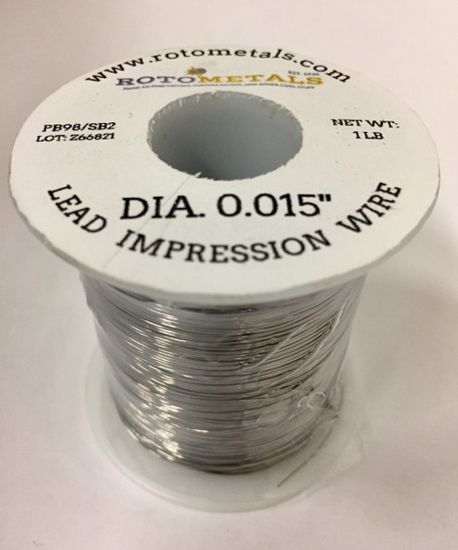 Lead Impression Wire-0.015" w/2% SB - 1/2 Pound (.381 mm)  Clearance Checking