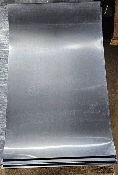 Discounted Zinc Sheet - OH-12-24-25 - .027 soft" x ≈ 29.5" x ≈ 48" (Mid To Light Scratches, Odd Size, Some Variation In Dimensions ± .5" )