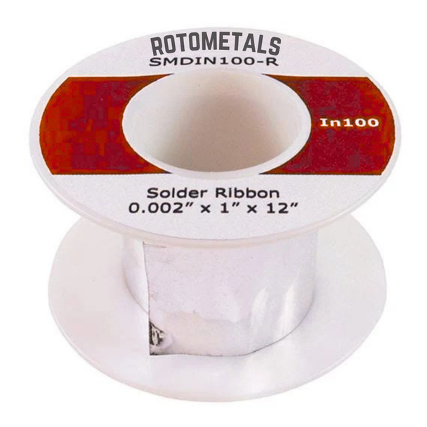 Indium Ribbon (Foil) - Made in the USA - (6mm wide x 1000mm long x 0.05mm thick or custom other sizes available)