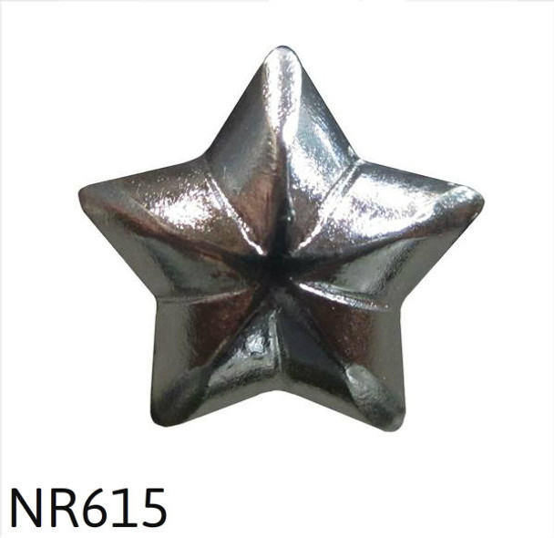 NR615 - Gun Nickel 5 Point Star Nail/Clavos Head - Head Size: 1/2" Nail Length: 1/2" - 100 per box