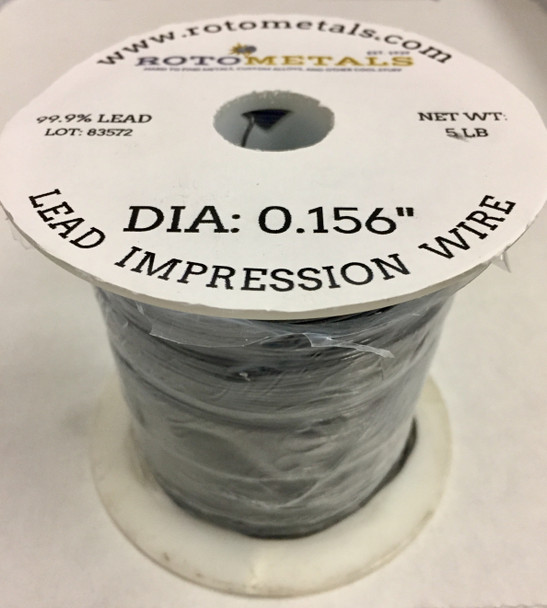 Lead Impression Wire-0.156" 99.9% - 5 Pound Spool (3.96 mm)  Clearance Checking