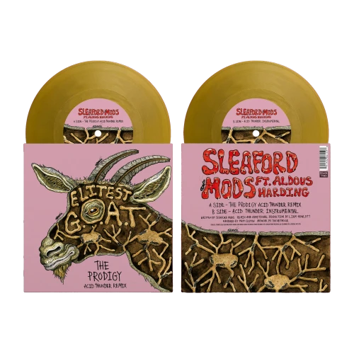 Sleaford Mods Feat. Aldous Harding – Elitest G.o.a.t.: the Prodigy Acid Thunder Mix (Vinyl, EP, 7" Single, Gold)