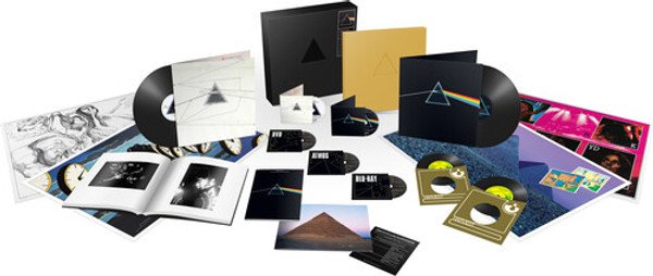 Pink Floyd ‎– The Dark Side Of The Moon 50th Anniversary (2 x Vinyl, LP, Album, 2 x CD, DVD, 2 x Blu-Ray, 2 x Book, 2 x Bonus 7" Single, Remastered, Box Set, Anniversary Edition) Contents