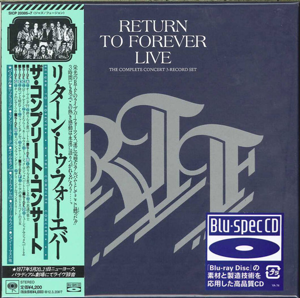 Return To Forever – Live (The Complete Concert 3-Record Set).   (3 x CD, Album, Reissue, Remastered, Blu-spec CD)