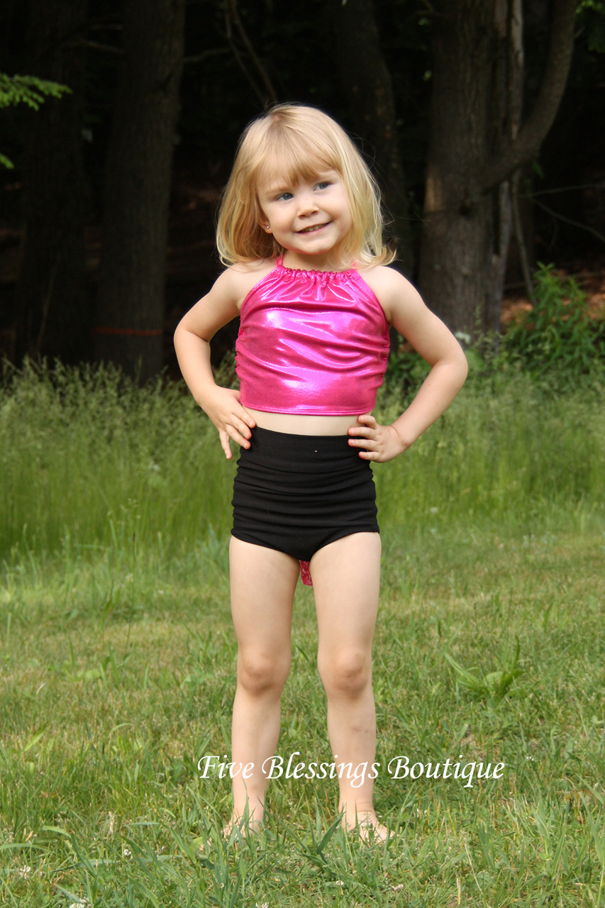Crystann's Criss Cross Dance Top & Hot Pants Sizes 2T to 14 Kids