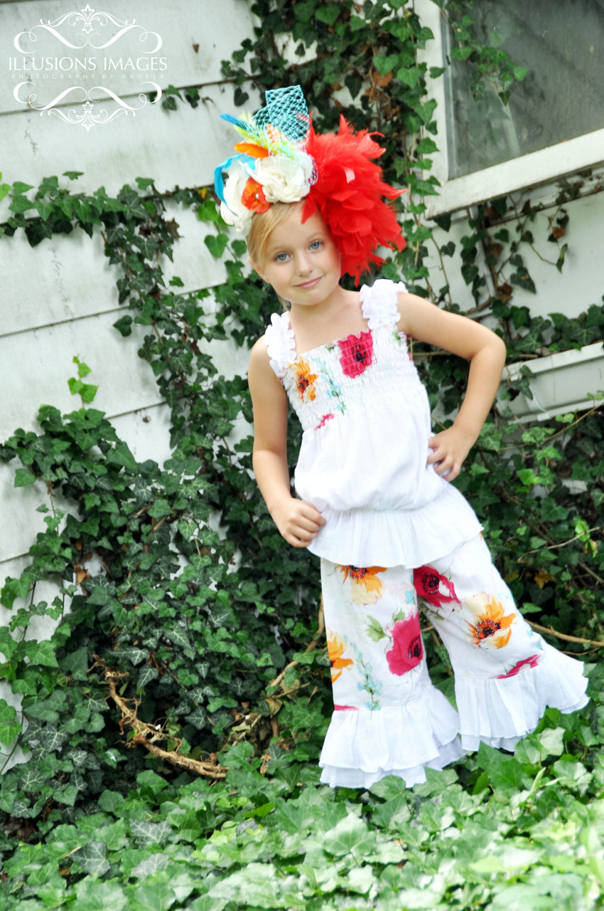 パンツ TYPESERVICE Mixed Pattern Ruffled Pants Olivia's Ruffle Butt Pants and Capris Sizes NB to 8 Kids and Dolls
