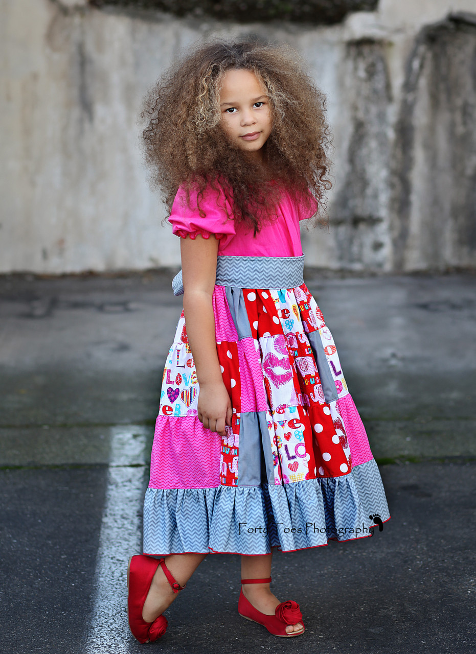 Noel's Patchwork Twirly Dress Size 6/12m to 8 Kids and Dolls PDF