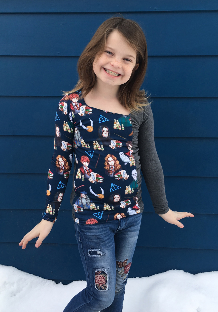 Aszy's Asymmetrical Shirt Sizes 2T to 14 Girls PDF Pattern