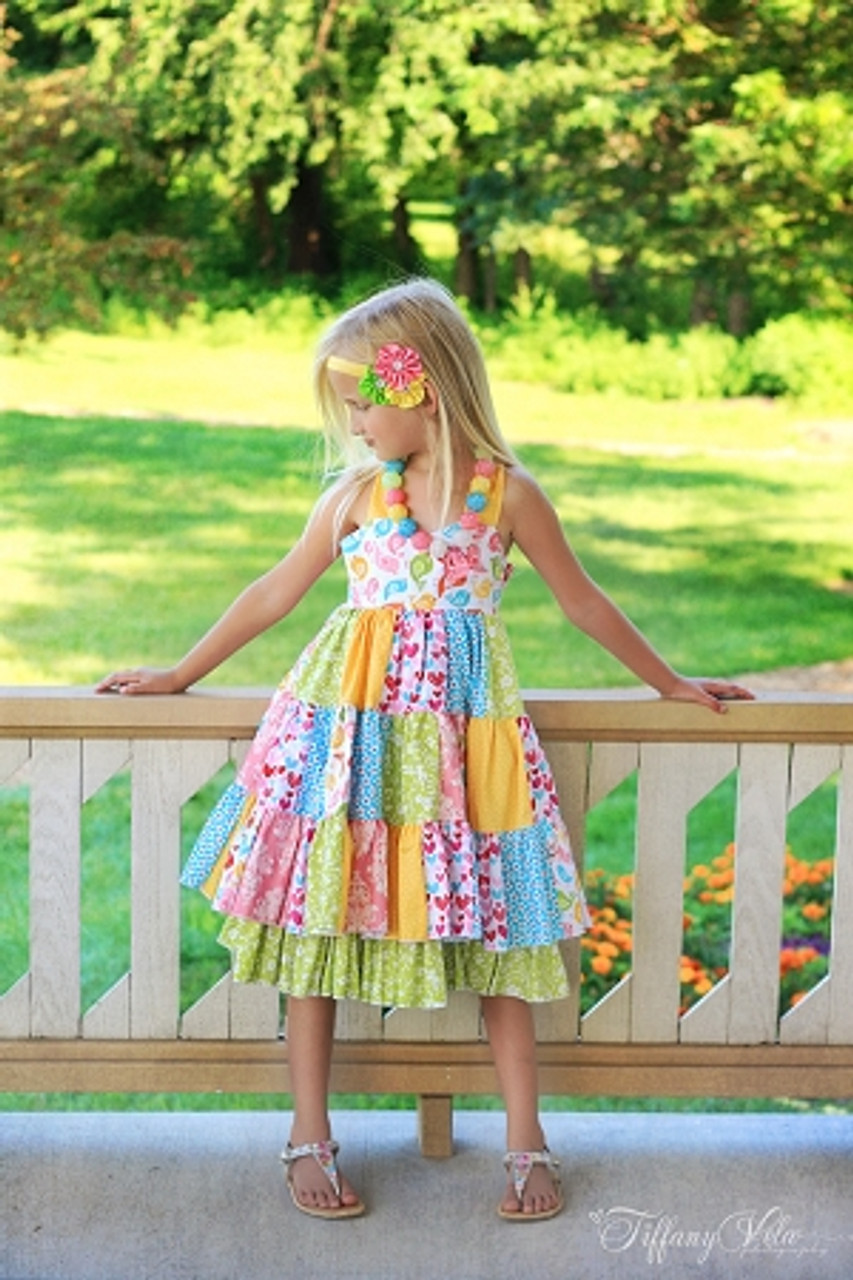 Tiffany's Sweetheart Patchwork Dress Sizes 6/12m to 8 Kids