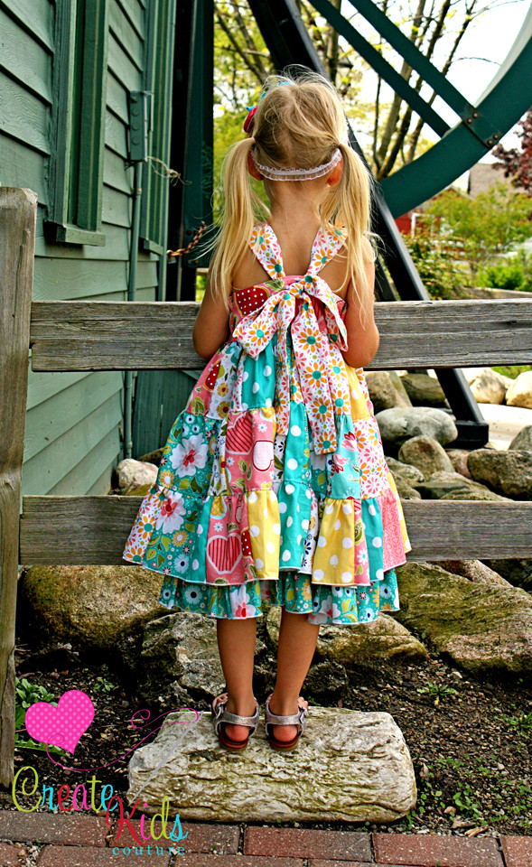 Tiffany's Sweetheart Patchwork Dress Sizes 6/12m to 8 Kids PDF Pattern