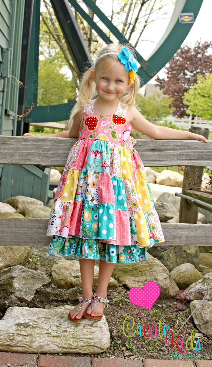 Tiffany's Sweetheart Patchwork Dress Sizes 6/12m to 8 Kids PDF Pattern