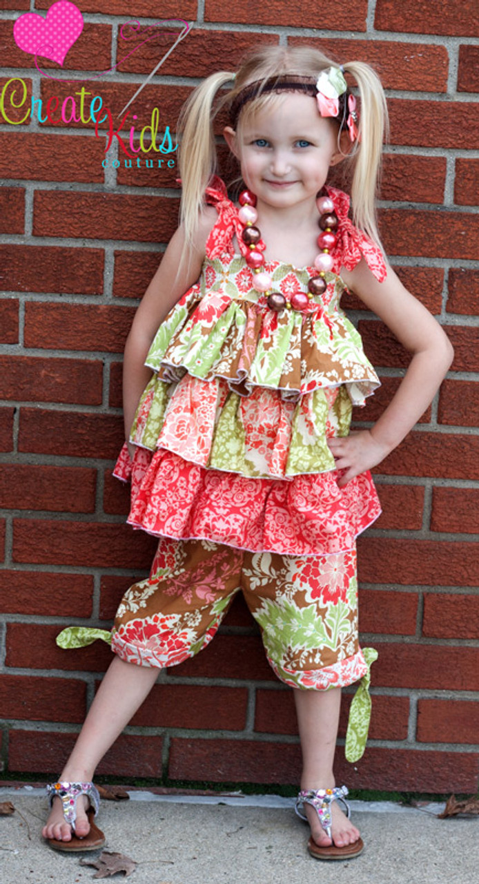 Destiny's Triple Ruffle Top Sizes NB to 7/8 Kids PDF Pattern