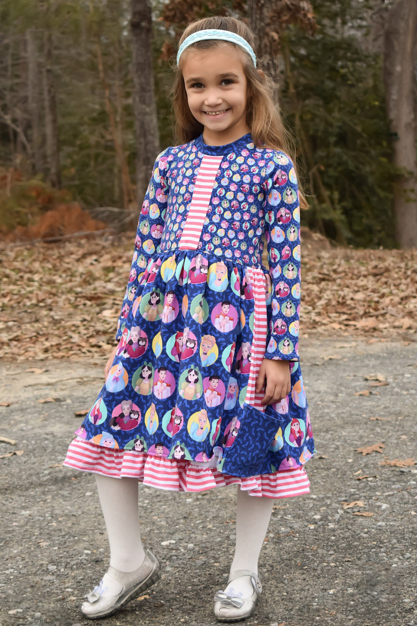 Nesta's Side Panel Pocket Dress Sizes 2T to 14 Kids PDF Pattern