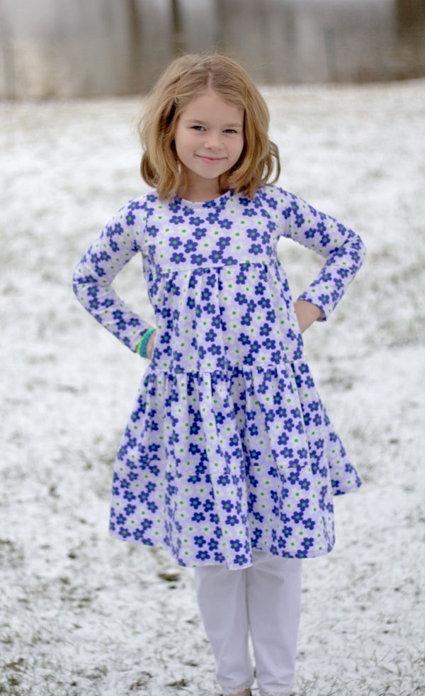 Keria's Tiered Knit Dress Sizes 6/12m to 8 Kids PDF Pattern