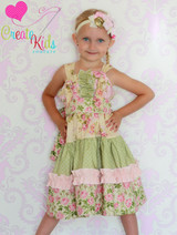 Aubrey's Tiered Ruffle Knot Dress Sizes NB to 8 Kids and Dolls PDF Pattern