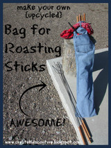 Camping Bag for Roasting Sticks <Upcycled from Denim Jeans>