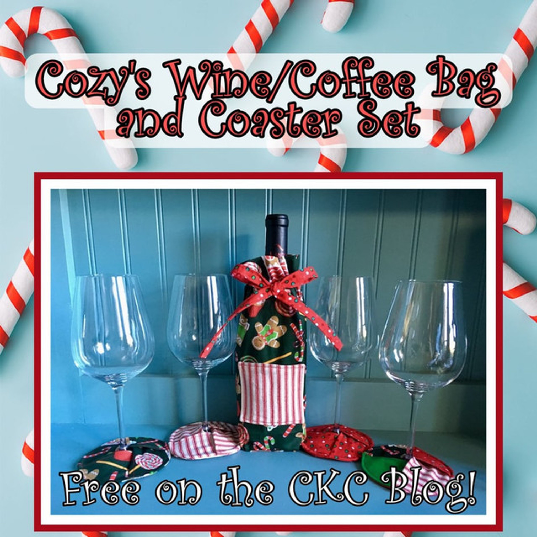 Countdown to the 12 Days of Christmas:  Cozy's Wine/ Coffee Bag and Coaster Set