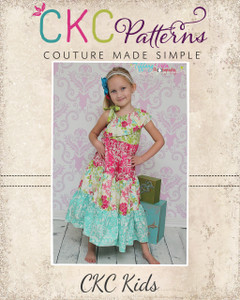 Corinna's One Shoulder Tiered Twirly Dress Sizes 6/12m to 8 Kids and Dolls PDF Pattern