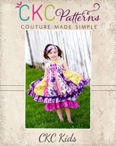 Serena's Stripwork Double Layer Dress Sizes 6/12m to 8 Kids and Dolls PDF Pattern