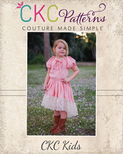 Oona's Keyhole Peasant Dress Sizes 2T to 14 Kids PDF Pattern