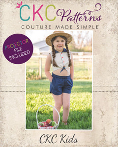 Sunshine's Tie Front Top Sizes 2T to 14 Kids PDF Pattern