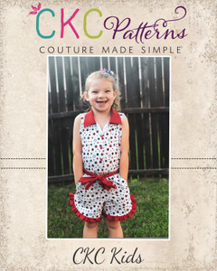 Skeeter’s Buttonfront Romper Sizes 2T to 14 Kids PDF Pattern