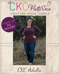 Kenzie's Front Knot Nursing Top Sizes XXS to 3X Adults PDF Pattern