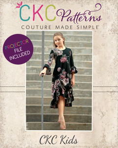 Elisary's Ruched High-Low Dress Sizes 2T to 14 Kids PDF Pattern Elisary's Ruched High-Low Dress Sizes 2T to 14 Kids PDF Pattern
