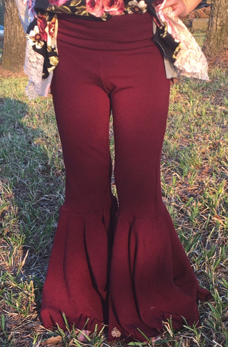 Red bell bottom leggings clearance