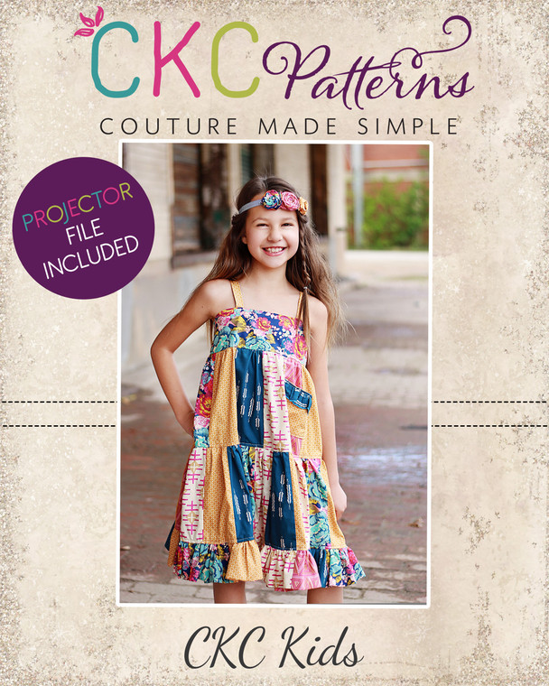 Fawn's Patchwork Dress Sizes NB to 14 Girls PDF Pattern