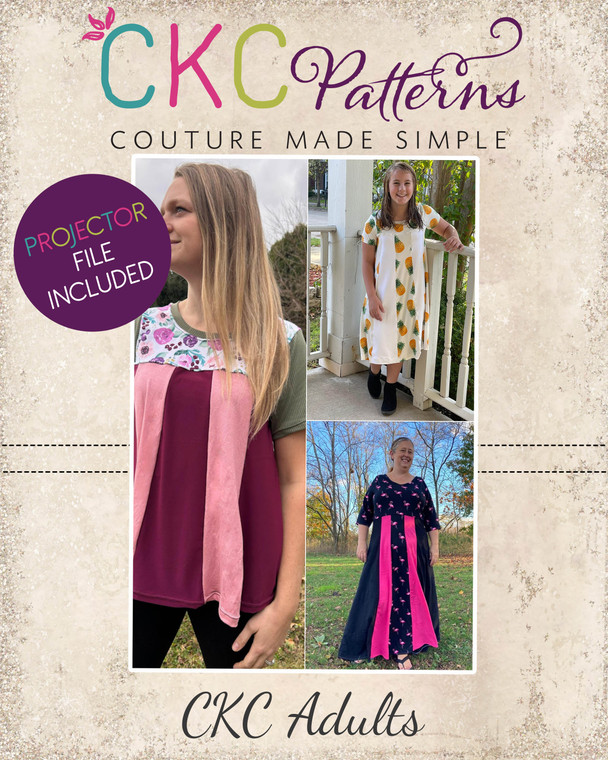 Inola's Colorblocked Dress and Top Sizes XXS to 3X Adults PDF Pattern