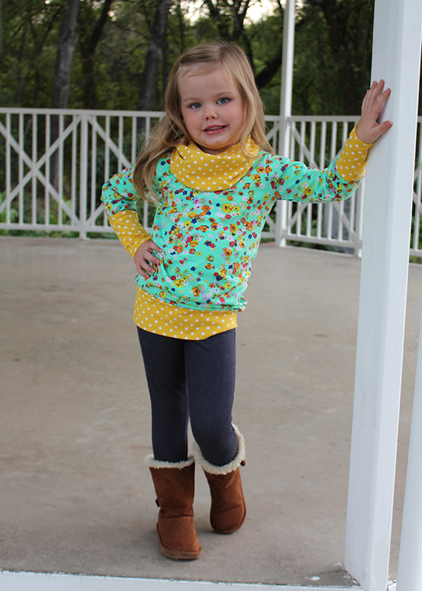Kamry's Cowl Neck Dress and Top Sizes 2T to 15/16 Kids PDF Pattern