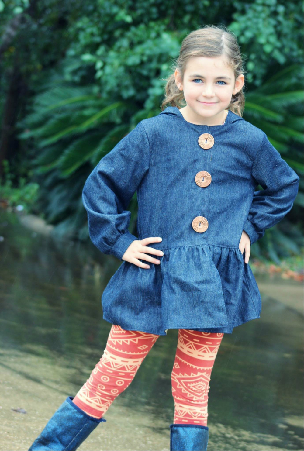 Rowen's Raincoat Sizes 6/12m to 15/16 Kids and Dolls PDF Pattern