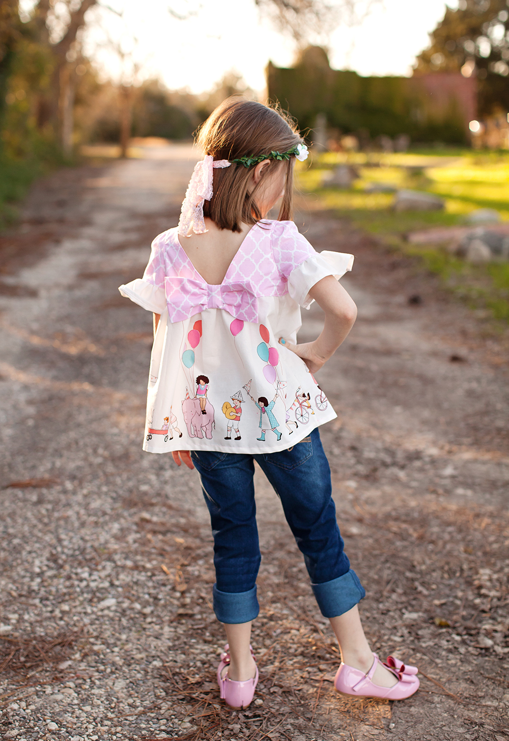 Kyra's V-Back Top and Dress Size 6/12m to 8 Kids and Dolls PDF Pattern