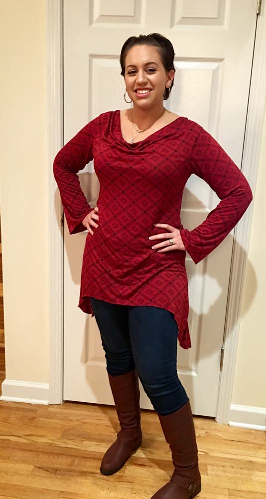 Carsyn's Fleece or Knit Pleated Back top, tunic and dress Sizes XXS to 3X  Adults PDF Pattern